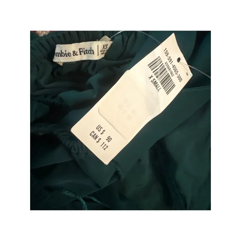 NWT Women XS Abercrombie & Fitch Angel Sleeve Mini Skort Green Dress Lined - Picture 5 of 5